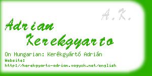 adrian kerekgyarto business card