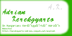 adrian kerekgyarto business card